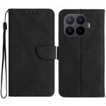 For Xiaomi 17T Case Skin Touch Lines Imprinted PU Leather Flip Phone Cover