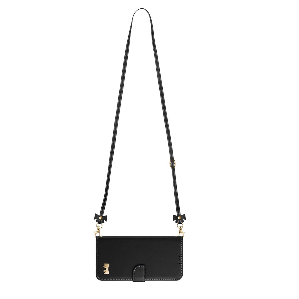 For Xiaomi Redmi Turbo 5 5G Case Bowknot Decor Wallet Leather Phone Cover with Wrist Strap / Shoulder Strap