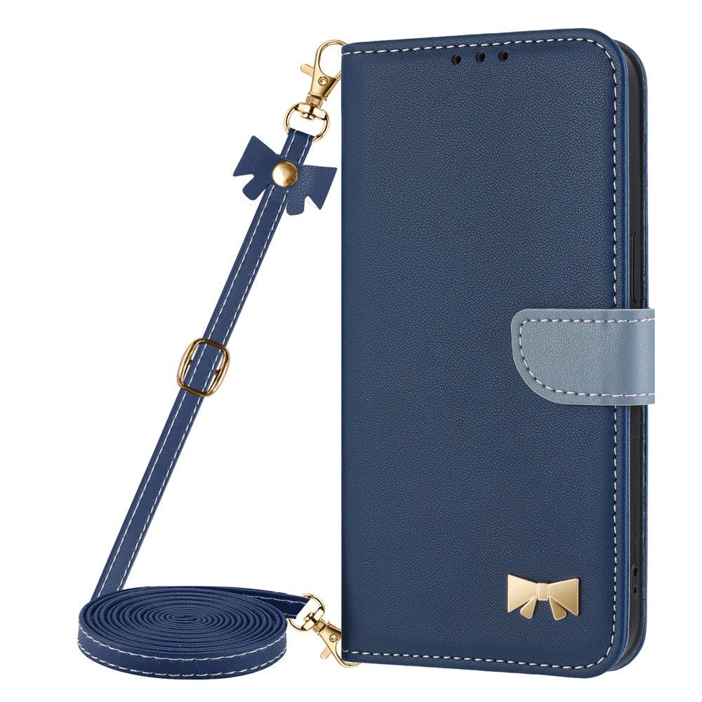 For Xiaomi Redmi Turbo 5 Max 5G Case Bowknot Decor Wallet Leather Phone Cover with Wrist Strap / Shoulder Strap