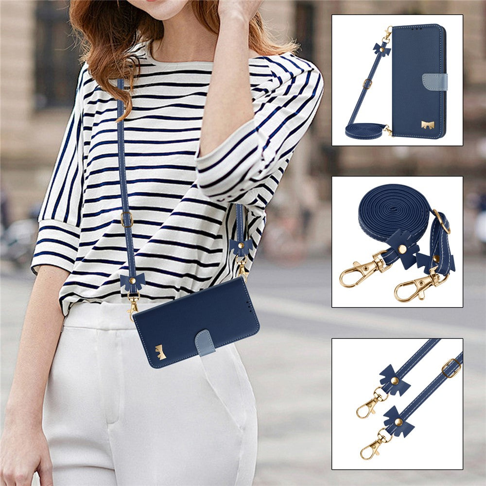 For Xiaomi Redmi Turbo 5 Max 5G Case Bowknot Decor Wallet Leather Phone Cover with Wrist Strap / Shoulder Strap