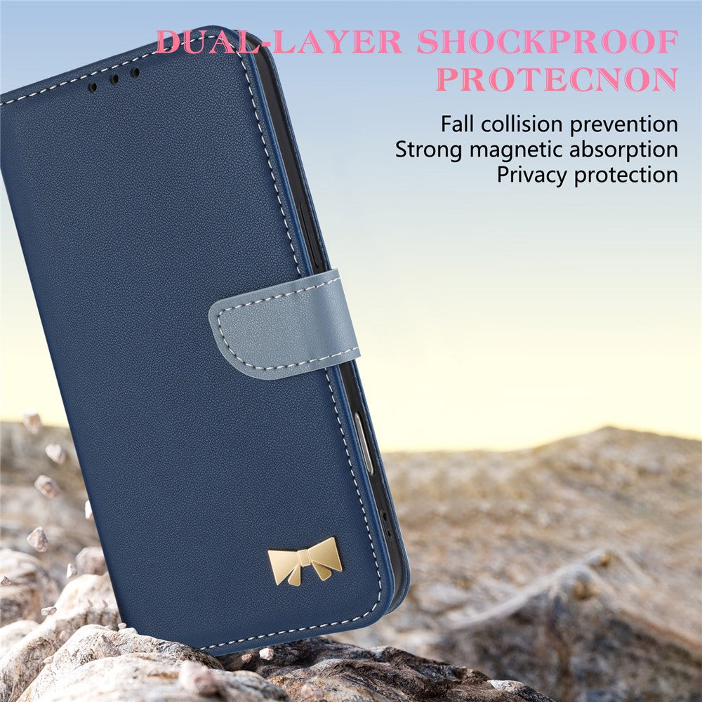 For Xiaomi Redmi Turbo 5 Max 5G Case Bowknot Decor Wallet Leather Phone Cover with Wrist Strap / Shoulder Strap