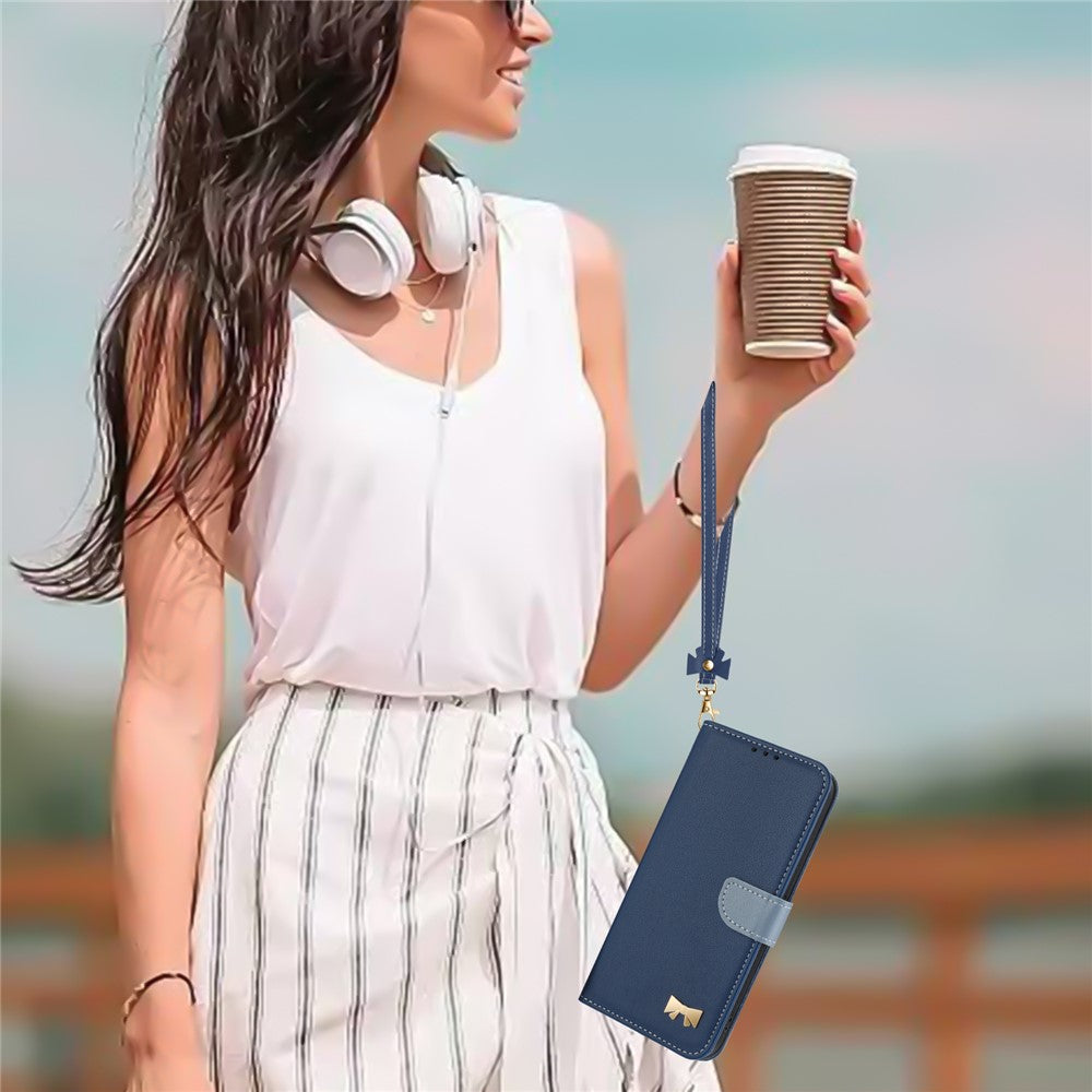 For Xiaomi Redmi Turbo 5 Max 5G Case Bowknot Decor Wallet Leather Phone Cover with Wrist Strap / Shoulder Strap