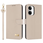 For Xiaomi Redmi Turbo 5 Max 5G Case Bowknot Decor Wallet Leather Phone Cover with Wrist Strap / Shoulder Strap