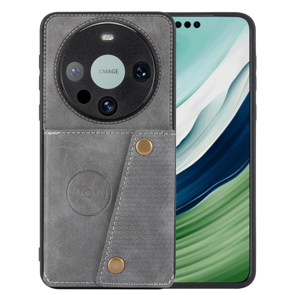 Huawei Mate 80 / 80 Pro-skal med kortplatser, stativ, läder + TPU-mobilskal