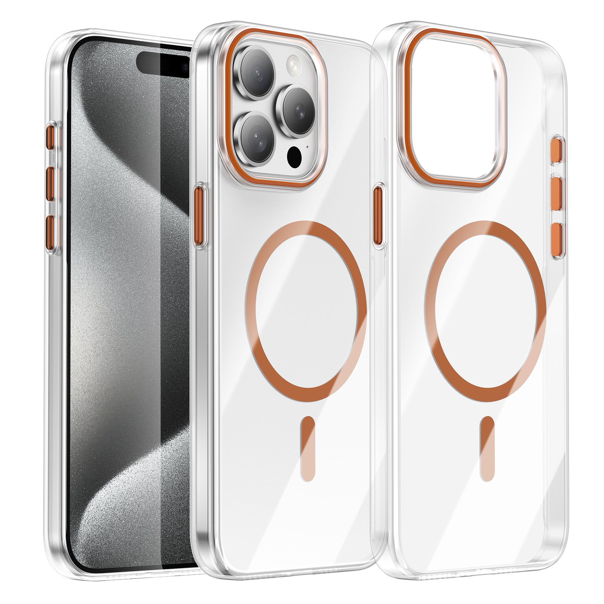 iPhone 13 Pro, genomskinligt magnetiskt skal, PC, fallskyddande bakstycke, kompatibelt med MagSafe