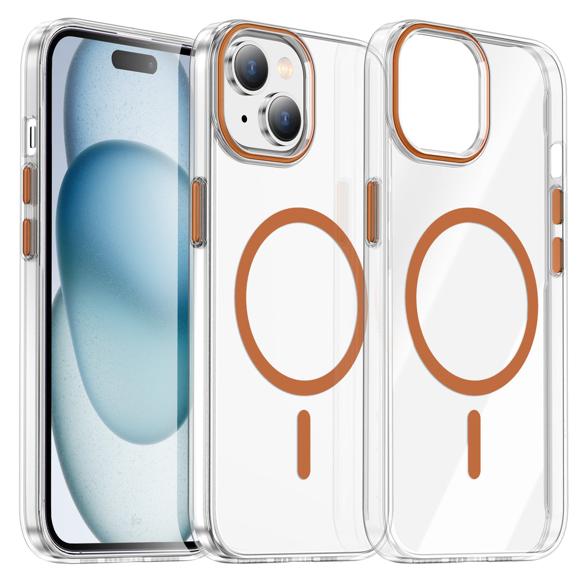 Til iPhone 13 Gennemsigtigt Magnetisk Cover PC Anti-fald Telefon Bagcover Kompatibel med MagSafe