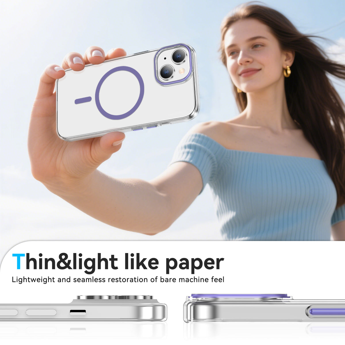 Til iPhone 13 Gennemsigtigt Magnetisk Cover PC Anti-fald Telefon Bagcover Kompatibel med MagSafe