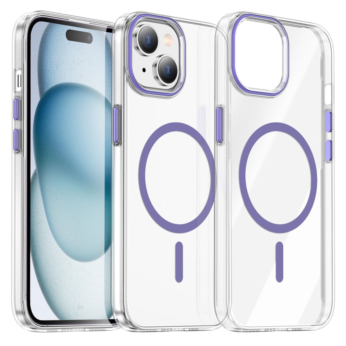 Til iPhone 13 Gennemsigtigt Magnetisk Cover PC Anti-fald Telefon Bagcover Kompatibel med MagSafe