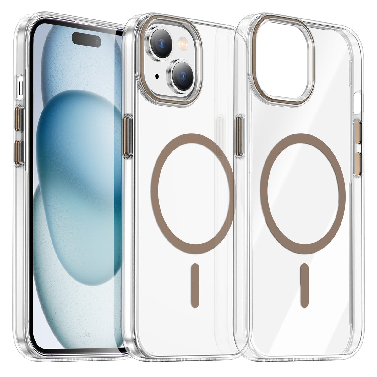 Til iPhone 13 Gennemsigtigt Magnetisk Cover PC Anti-fald Telefon Bagcover Kompatibel med MagSafe