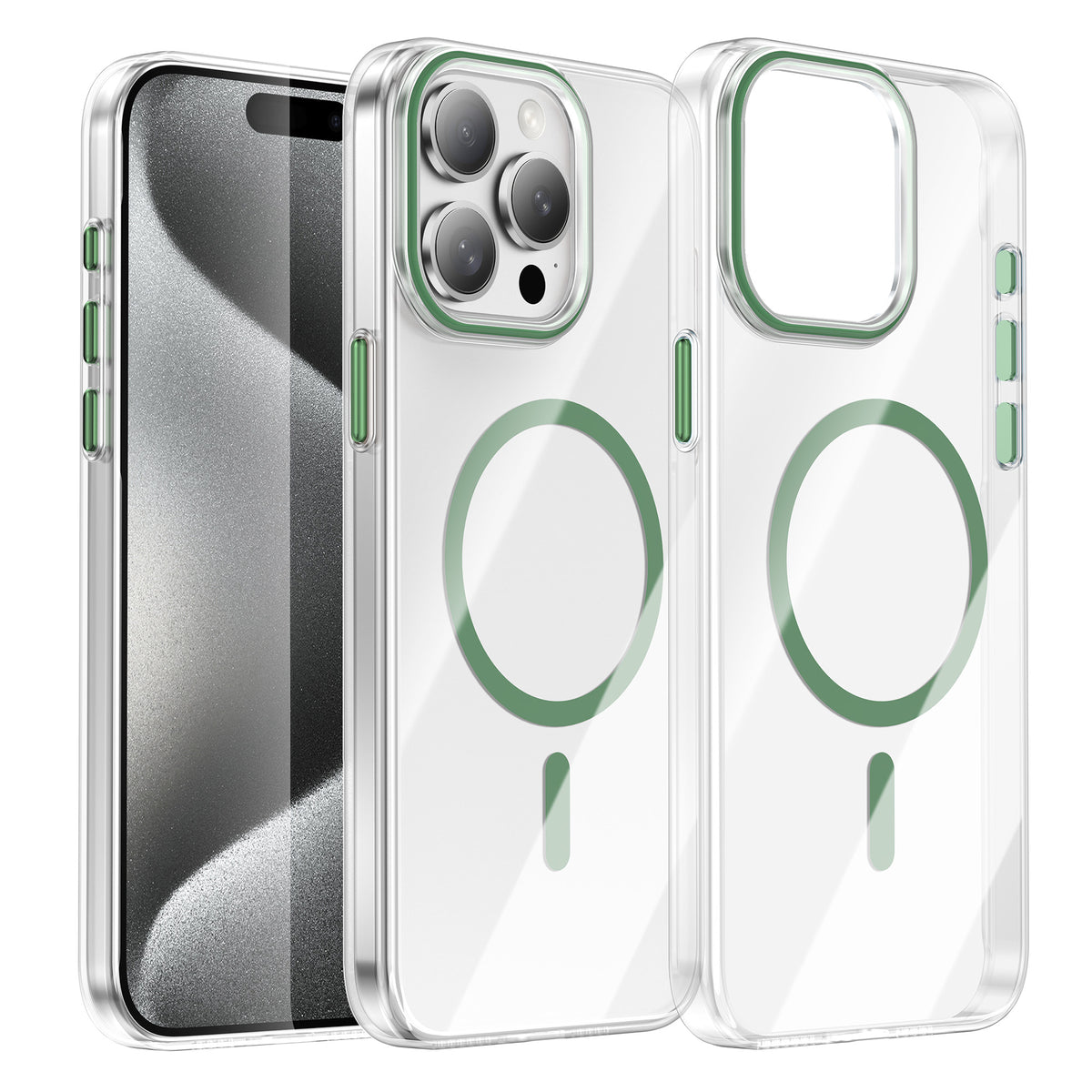 For iPhone 13 Pro Max Clear Magnetic Case PC Anti Drop Phone Back Cover Compatible with MagSafe