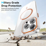 For iPhone 14 Pro Max Clear Magnetic Case PC Anti Drop Phone Back Cover Compatible with MagSafe