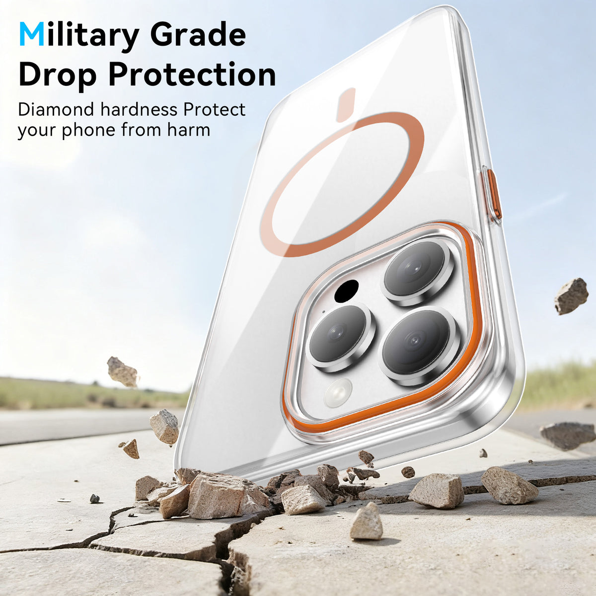 For iPhone 14 Pro Max Clear Magnetic Case PC Anti Drop Phone Back Cover Compatible with MagSafe