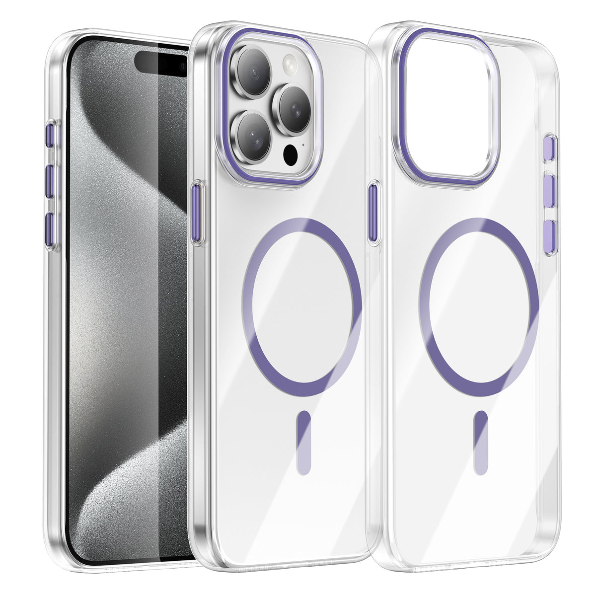 For iPhone 14 Pro Max Clear Magnetic Case PC Anti Drop Phone Back Cover Compatible with MagSafe