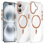 For iPhone 16 Clear Magnetic Case PC Anti Drop Phone Back Cover Compatible with MagSafe