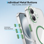 For iPhone 16 Clear Magnetic Case PC Anti Drop Phone Back Cover Compatible with MagSafe
