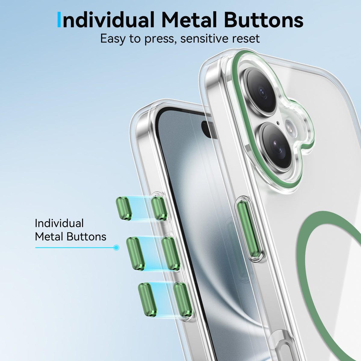 For iPhone 16 Clear Magnetic Case PC Anti Drop Phone Back Cover Compatible with MagSafe