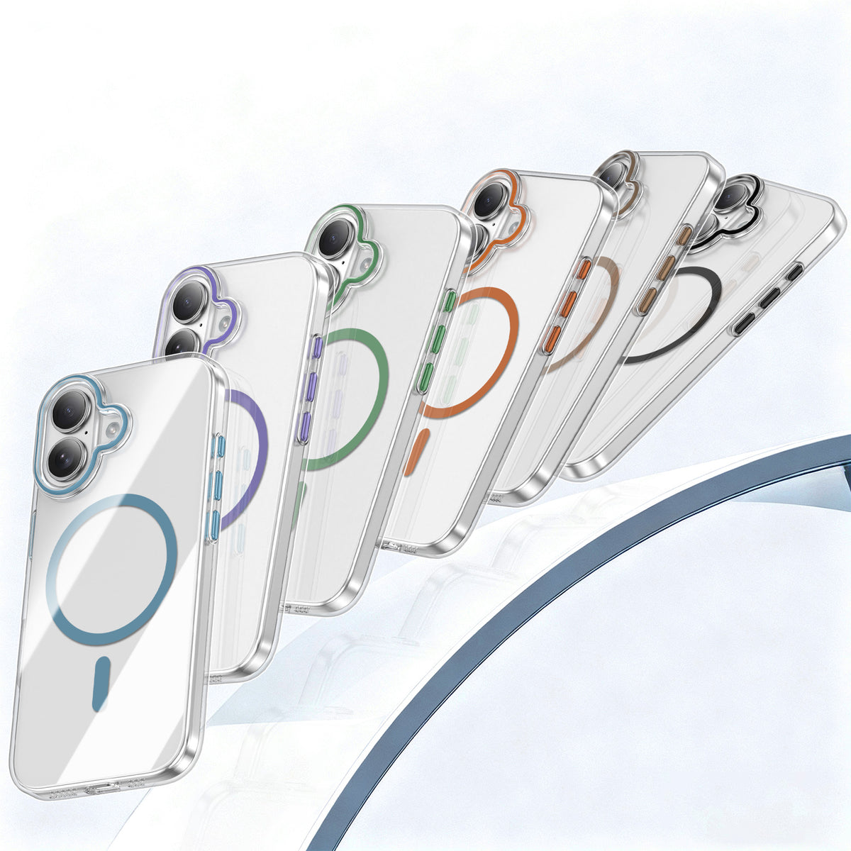 For iPhone 16 Clear Magnetic Case PC Anti Drop Phone Back Cover Compatible with MagSafe