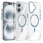 For iPhone 16 Clear Magnetic Case PC Anti Drop Phone Back Cover Compatible with MagSafe