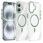 For iPhone 16 Clear Magnetic Case PC Anti Drop Phone Back Cover Compatible with MagSafe