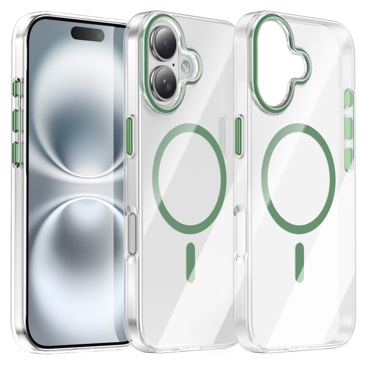 For iPhone 16 Clear Magnetic Case PC Anti Drop Phone Back Cover Compatible with MagSafe