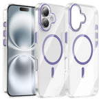 For iPhone 16 Clear Magnetic Case PC Anti Drop Phone Back Cover Compatible with MagSafe
