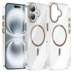For iPhone 16 Clear Magnetic Case PC Anti Drop Phone Back Cover Compatible with MagSafe