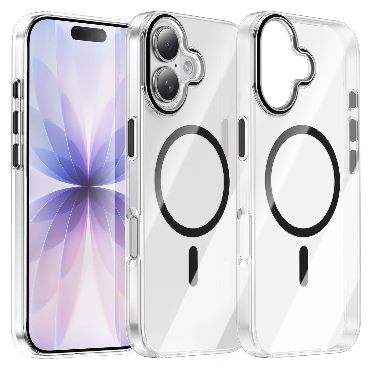 For iPhone 17 Clear Magnetic Case PC Anti Drop Phone Back Cover Compatible with MagSafe