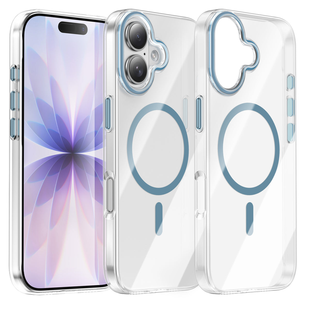 For iPhone 17 Clear Magnetic Case PC Anti Drop Phone Back Cover Compatible with MagSafe