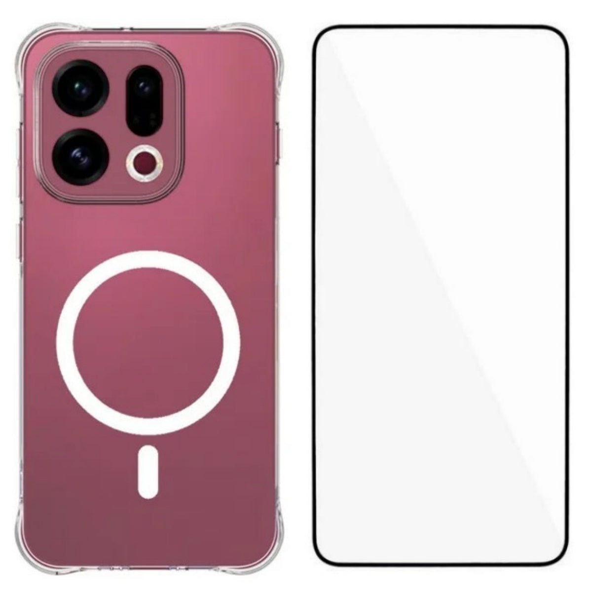 WANLONFENG for Oppo Find X9 5G WL2 Series 2.0mm Magnetic Case Clear TPU Phone Back Cover with Screen Films