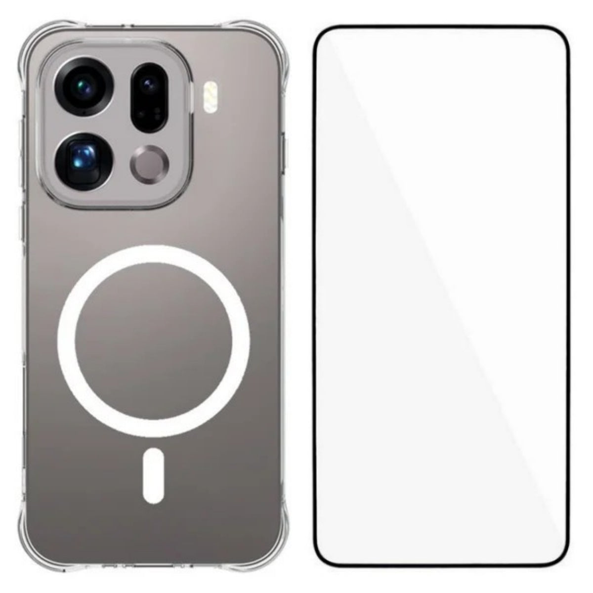 WANLONFENG for Oppo Find X9 Pro 5G WL2 Series 2.0mm Magnetic Case Clear TPU Phone Back Cover with Screen Films