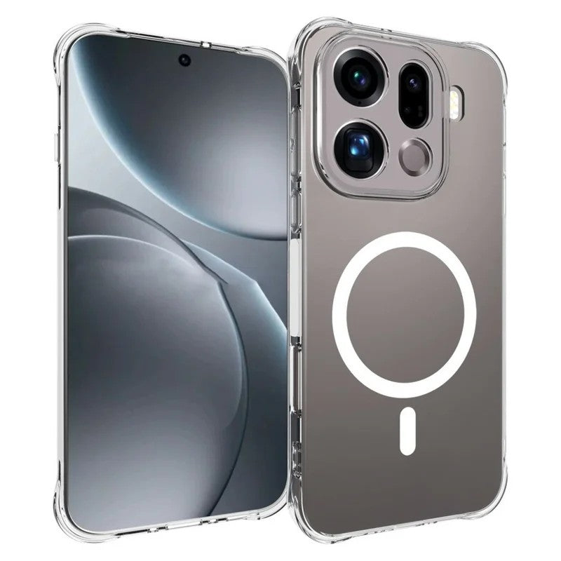 WANLONFENG for Oppo Find X9 Pro 5G WL2 Series 2.0mm Magnetic Case Clear TPU Phone Back Cover with Screen Films