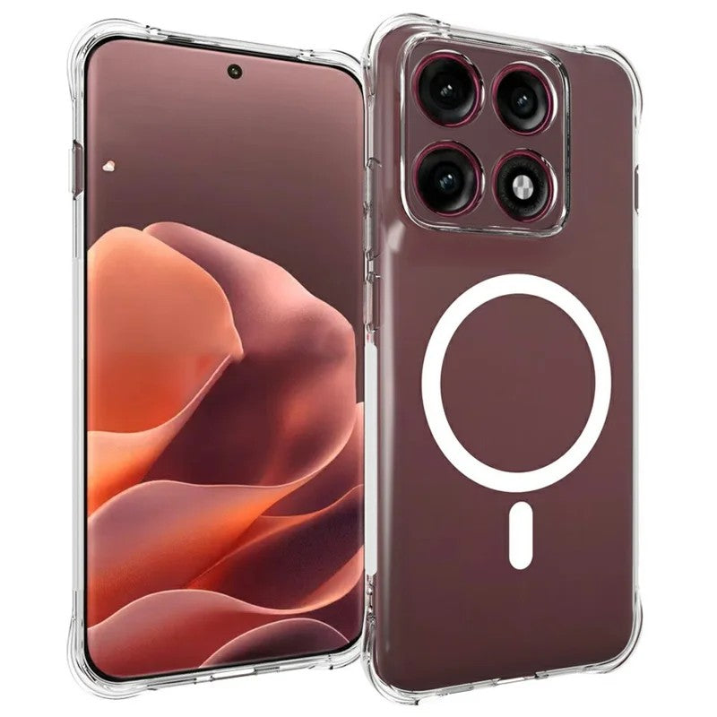 WANLONFENG til Motorola Edge 70 Pro 5G WL2 Serie 2,0 mm Magnetisk Etui Gennemsigtig TPU Telefonbagside med Skærmbeskyttelsesfilm