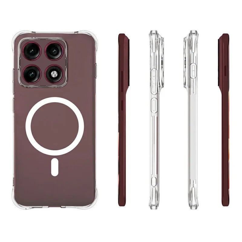 WANLONFENG til Motorola Edge 70 Pro 5G WL2 Serie 2,0 mm Magnetisk Etui Gennemsigtig TPU Telefonbagside med Skærmbeskyttelsesfilm