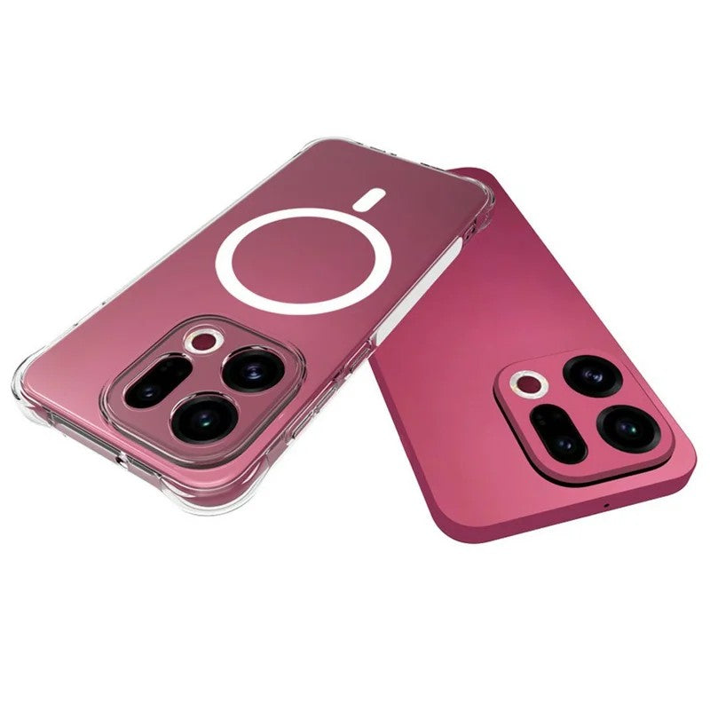 WANLONFENG for Oppo Find X9 5G TM1 Series 2.0mm Magnetic Case Clear TPU Phone Back Cover