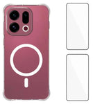 WANLONFENG for Oppo Find X9 5G WL1 Series 2.0mm Magnetic Case Clear TPU Phone Back Cover with 2Pcs Screen Films