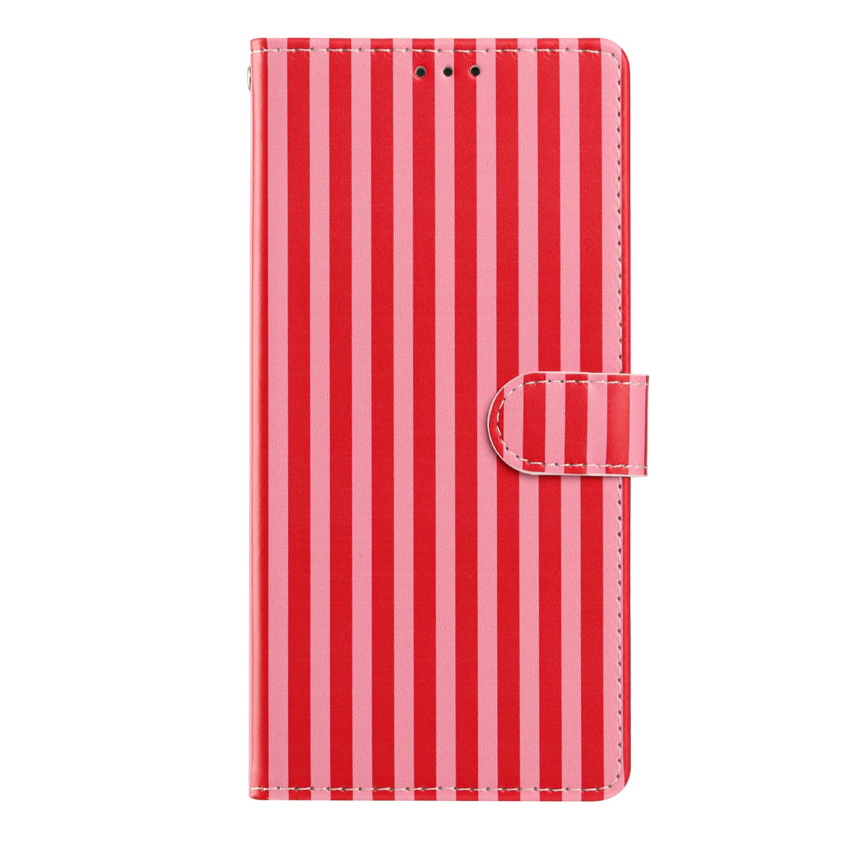 For iPhone 16 Plus Wallet Case Vintage Stripes Leather Stand Flip Phone Cover with Wrist Strap