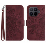 For Xiaomi 17T Case Sunflower Imprint Leather Wallet Phone Cover with Wrist Strap