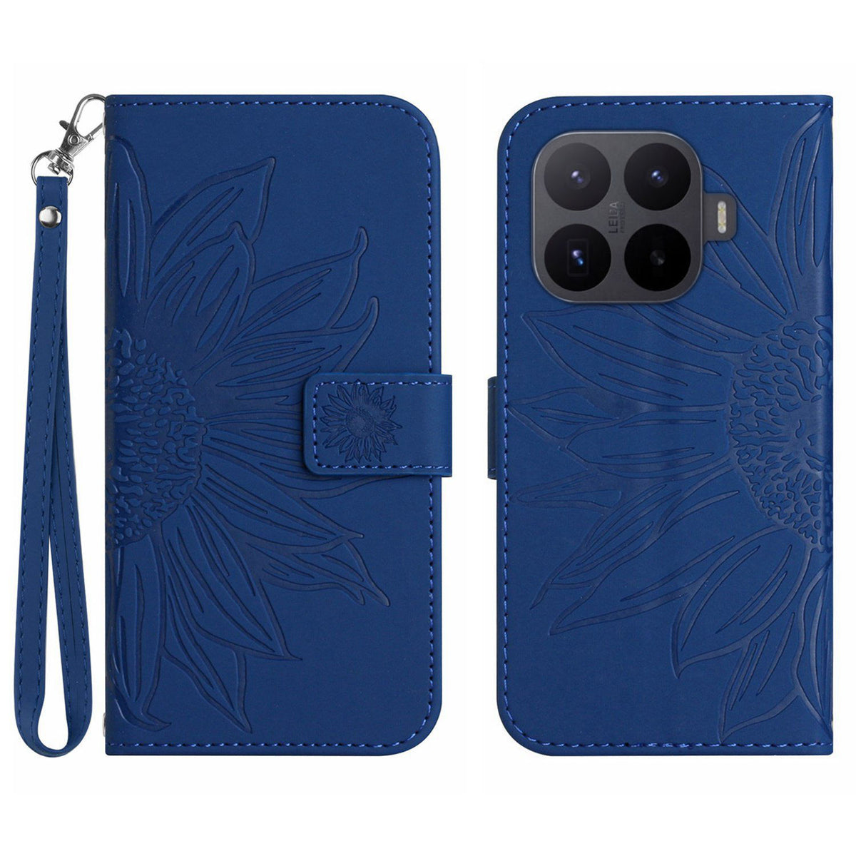 For Xiaomi 17T Case Sunflower Imprint Leather Wallet Phone Cover with Wrist Strap