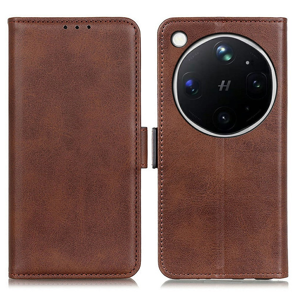 For Oppo Find X9 Ultra 5G Case Stand Cowhide Texture PU Leather Phone Cover