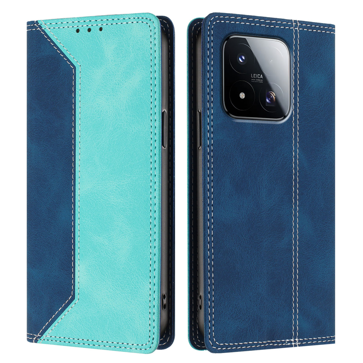 For Xiaomi 17 Max Leather Case Skin Touch Color Splicing RFID Blocking Wallet Stand Phone Cover