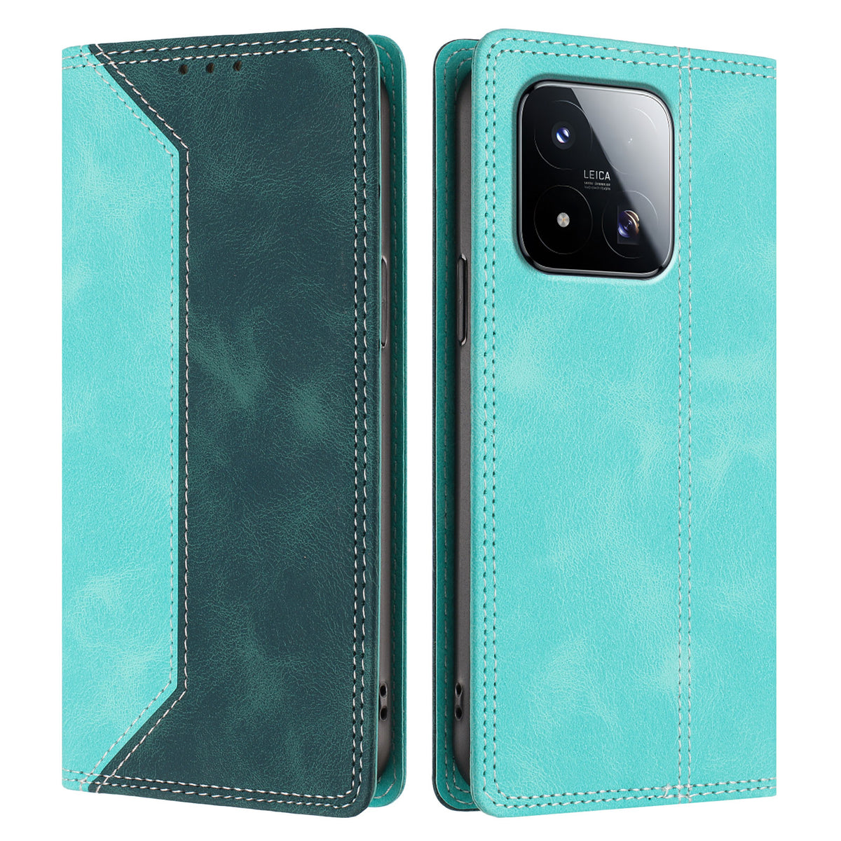 For Xiaomi 17 Max Leather Case Skin Touch Color Splicing RFID Blocking Wallet Stand Phone Cover