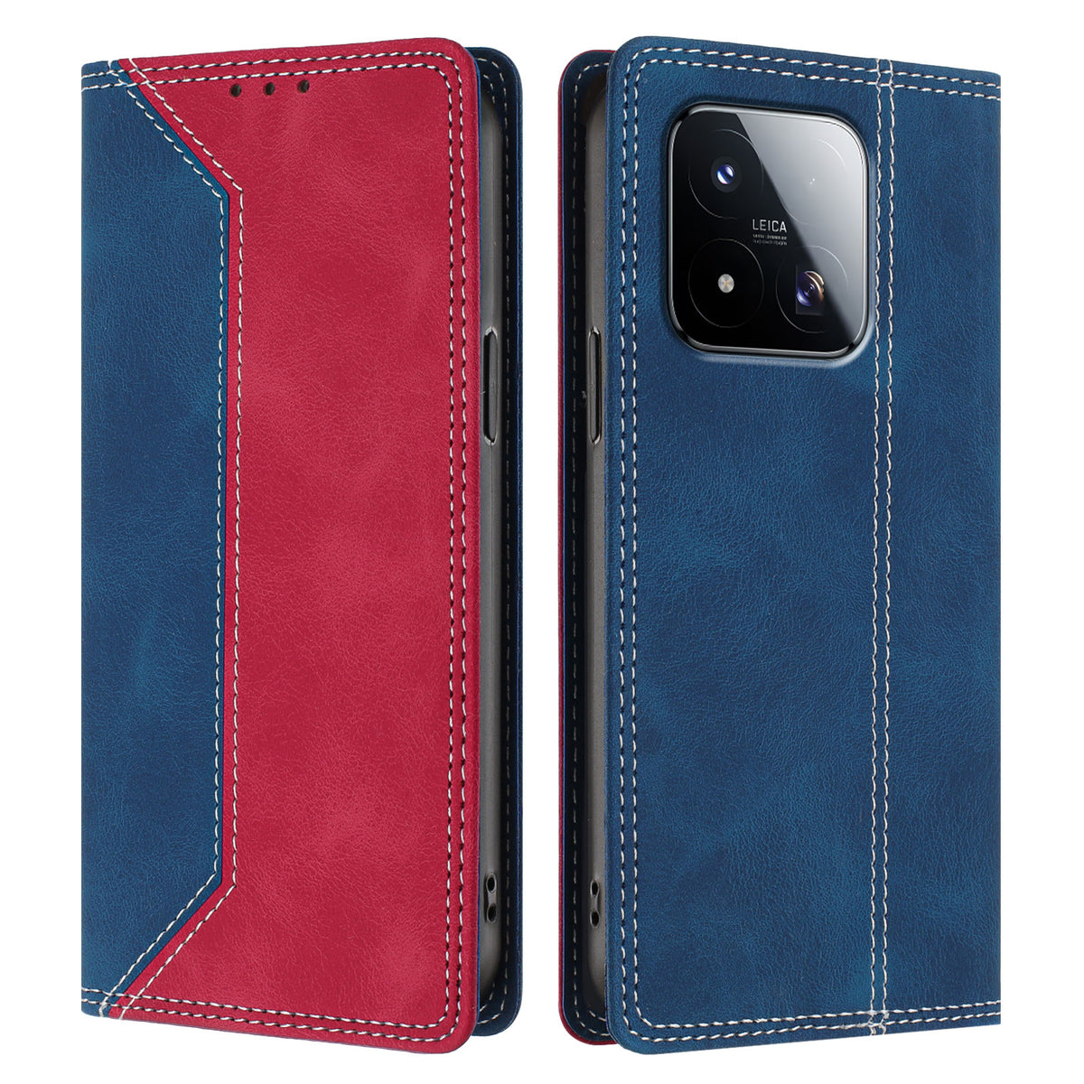 For Xiaomi 17 Max Leather Case Skin Touch Color Splicing RFID Blocking Wallet Stand Phone Cover