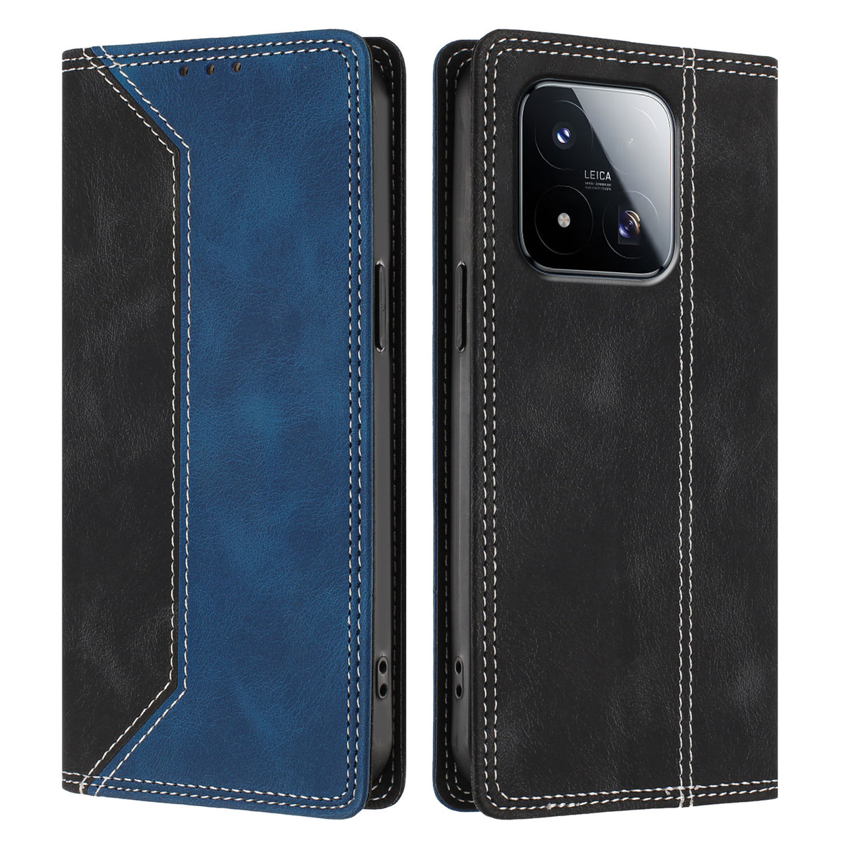 For Xiaomi 17 Max Leather Case Skin Touch Color Splicing RFID Blocking Wallet Stand Phone Cover