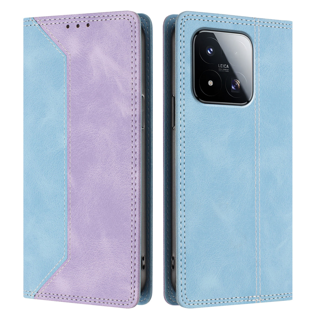 For Xiaomi 17 Max Leather Case Skin Touch Color Splicing RFID Blocking Wallet Stand Phone Cover