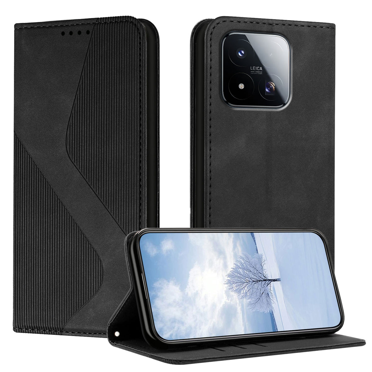 For Xiaomi 17 Max Phone Cover Skin-touch Feel Leather Wallet Case with Stand