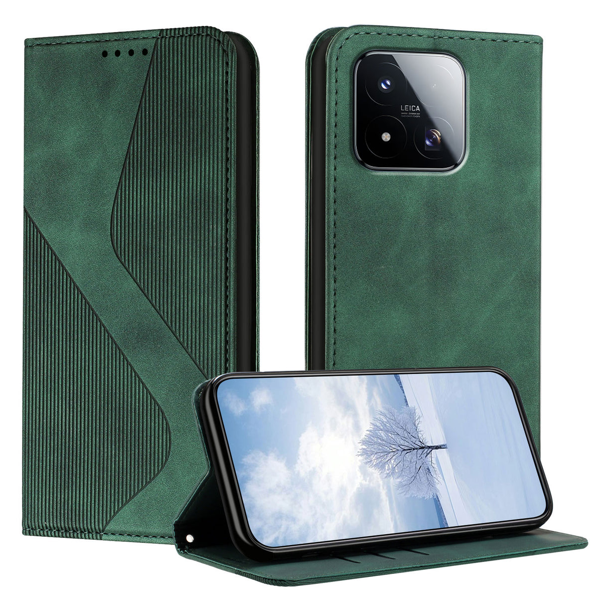 For Xiaomi 17 Max Phone Cover Skin-touch Feel Leather Wallet Case with Stand