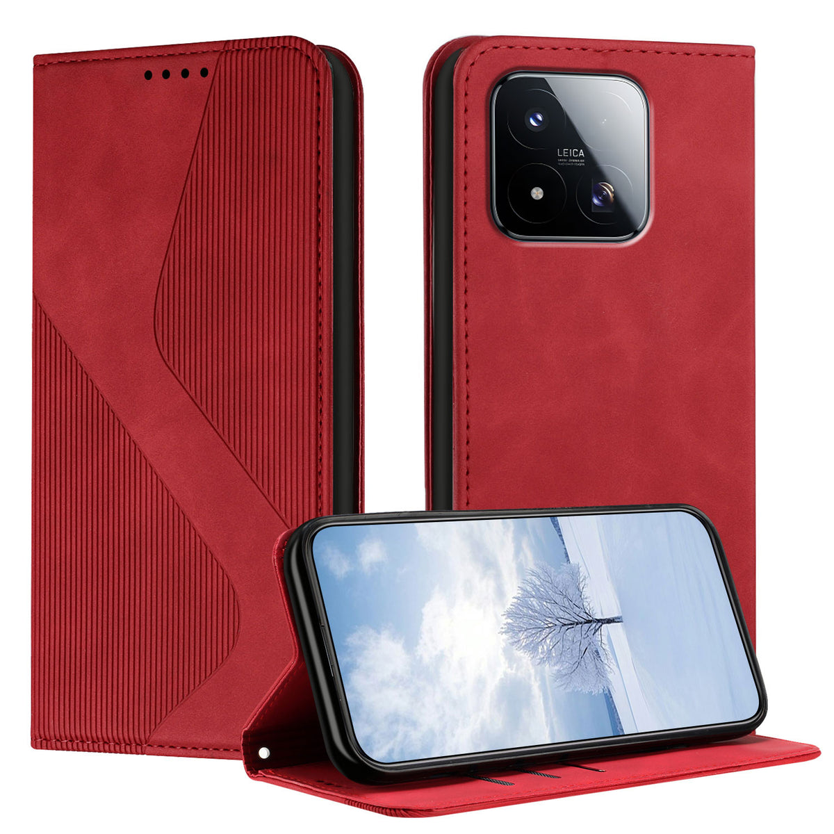 For Xiaomi 17 Max Phone Cover Skin-touch Feel Leather Wallet Case with Stand