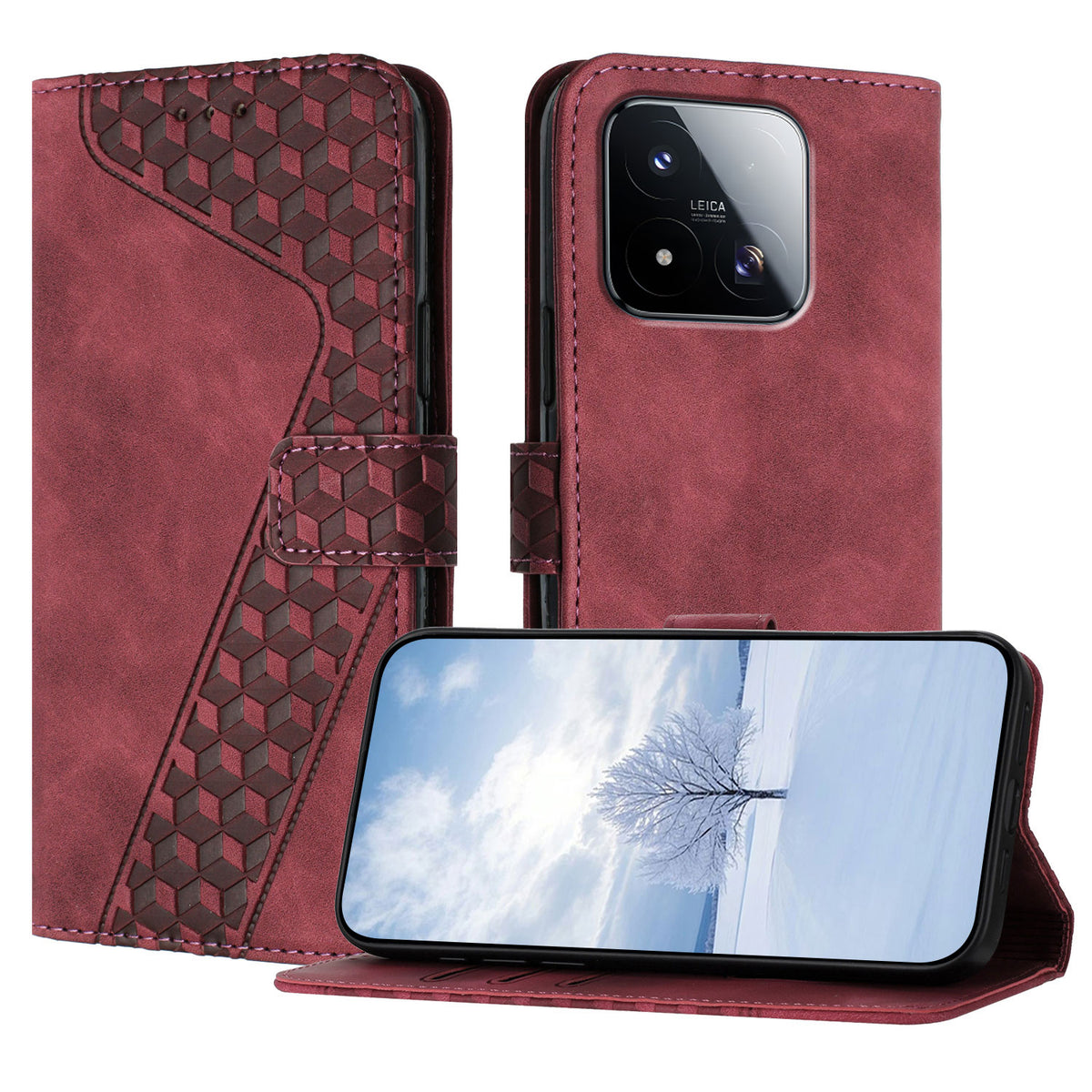 For Xiaomi 17 Max Leather Case 7-Shaped Pattern Wallet Stand Shockproof Phone Cover