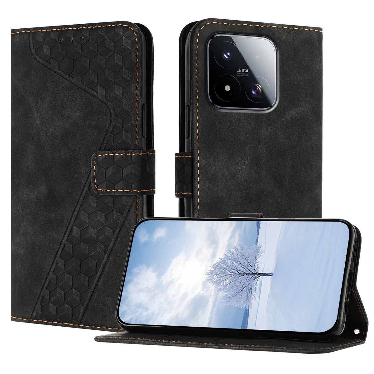 Läderfodral för Xiaomi 17 Max, 7-format mönster, plånboksfodral, stötsäkert mobilfodral
