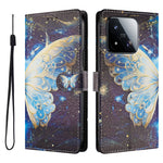 For Xiaomi 17 Max Case Pattern Print PU Leather Wallet Phone Cover with Wrist Strap